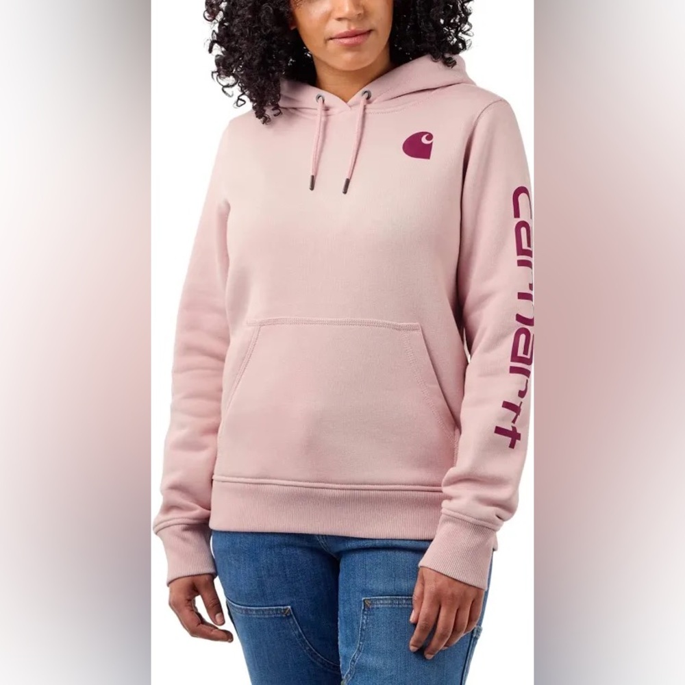 Carhartt WOMEN'S RELAXED FIT MIDWEIGHT LOGO SLEEVE GRAPHIC HOODIE
